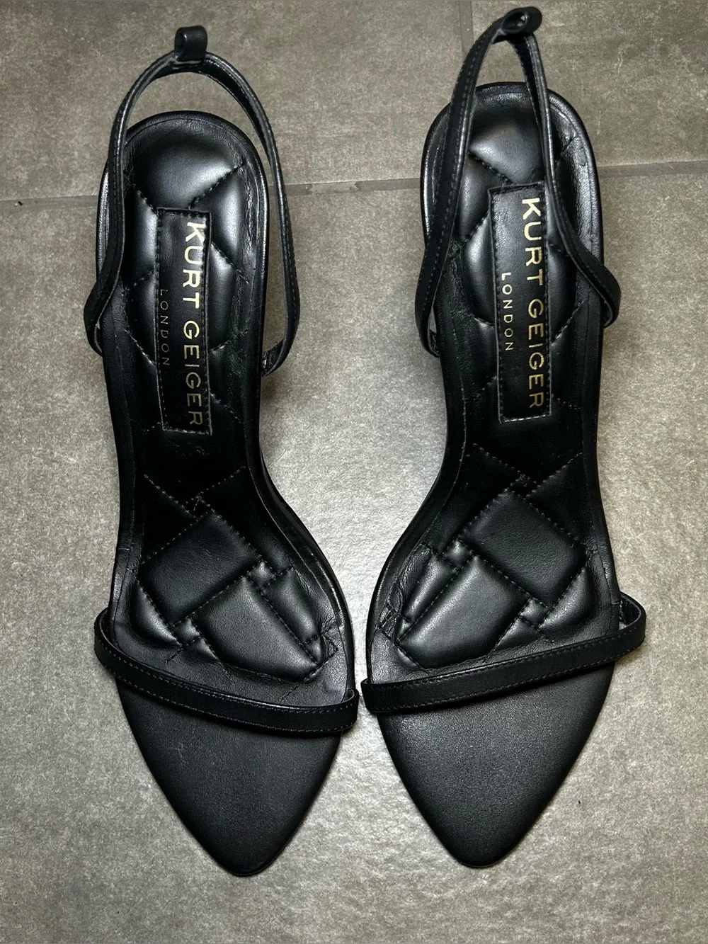 Kurt Geiger Black Pointed Toe Stiletto High Heel Sandals Women’s Shoe Size 9
